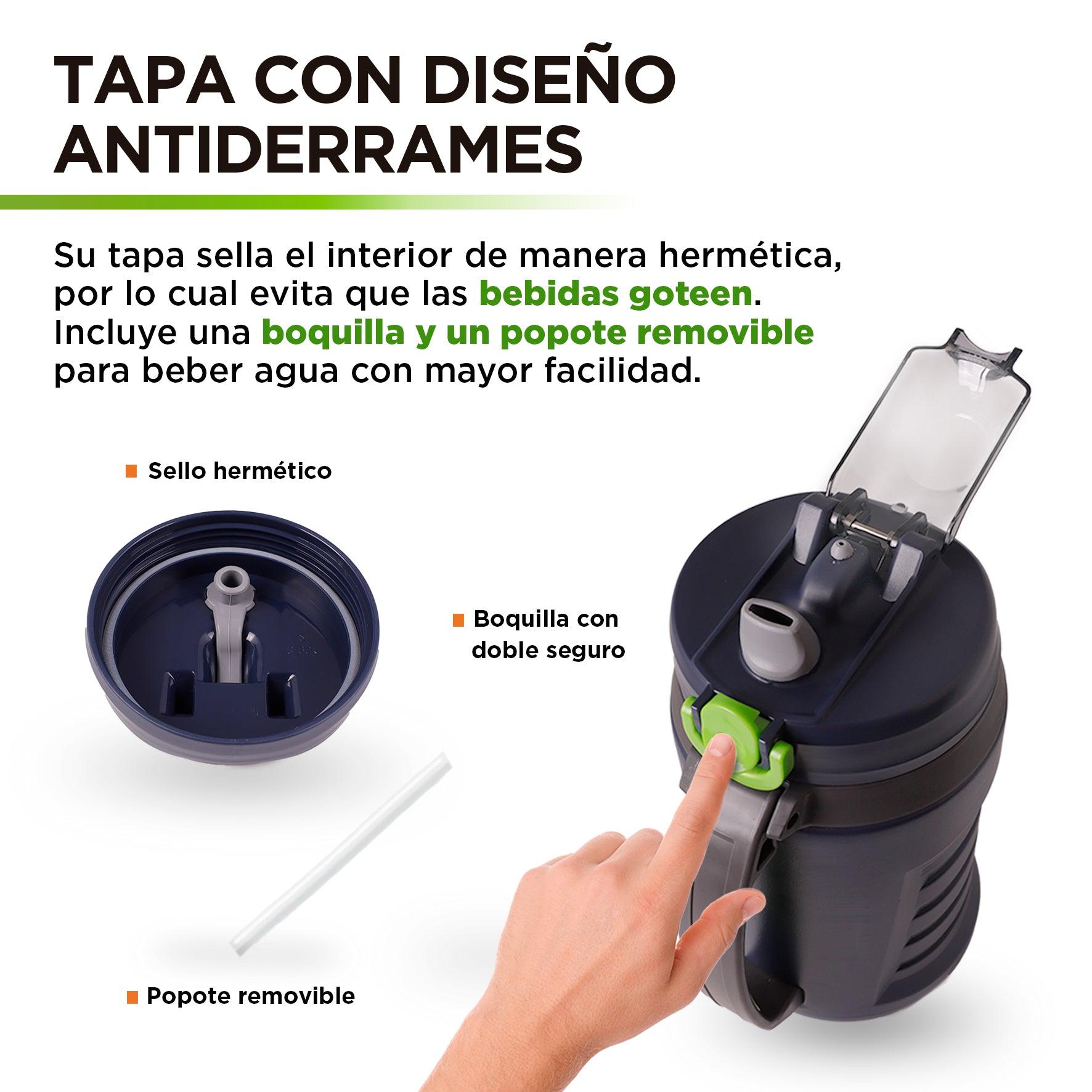 Botella Deportiva de 2.16 L con Popote y Tapa Hermética HIKEO