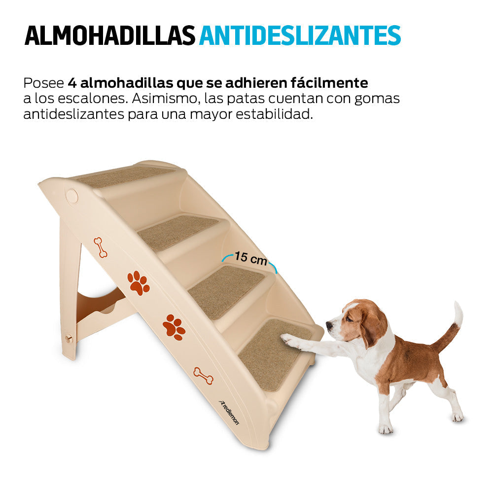 Escalera Plegable para Perro de 4 Peldaños, Soporta 60 kg