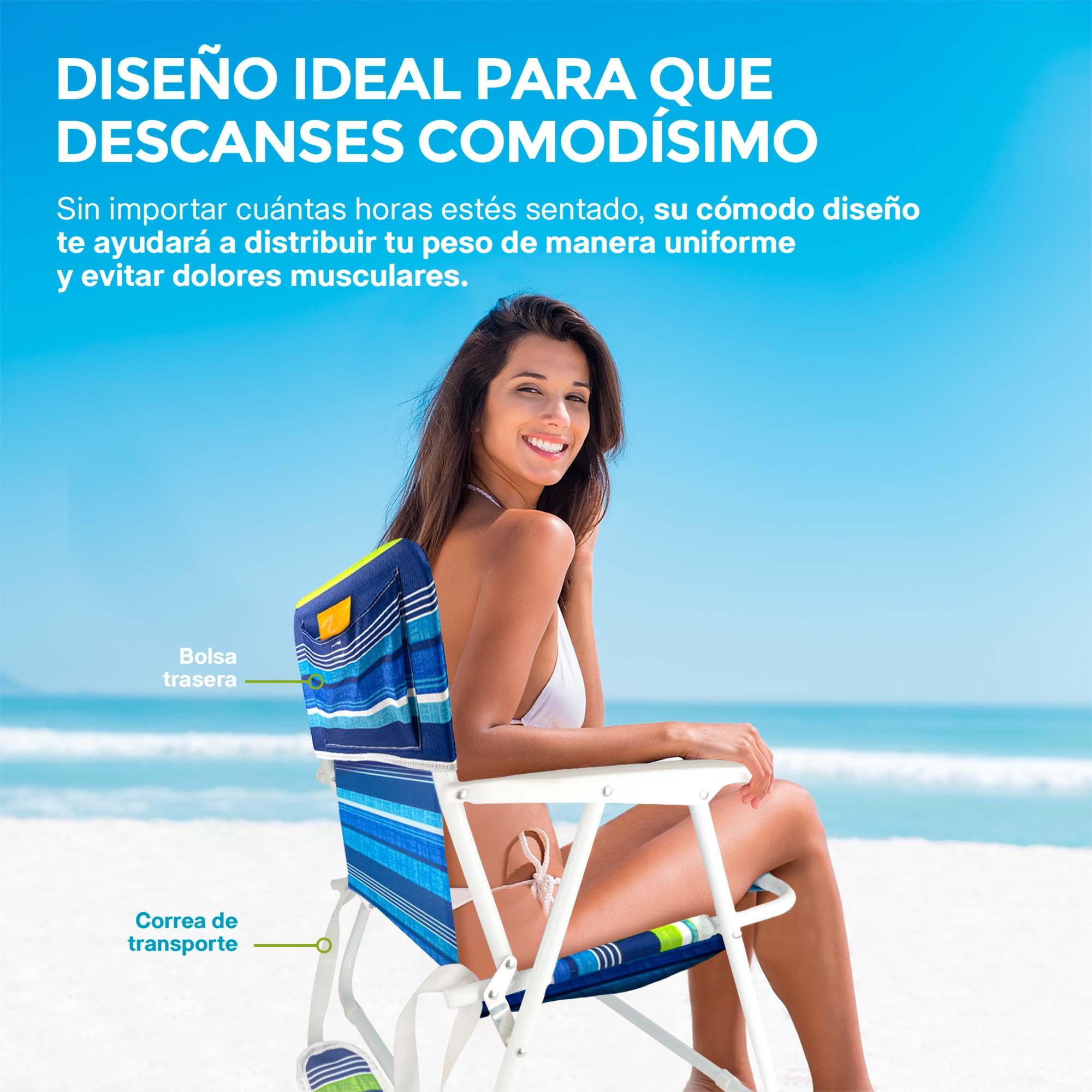 Set de 2 sillas plegables para playa con reposabrazos