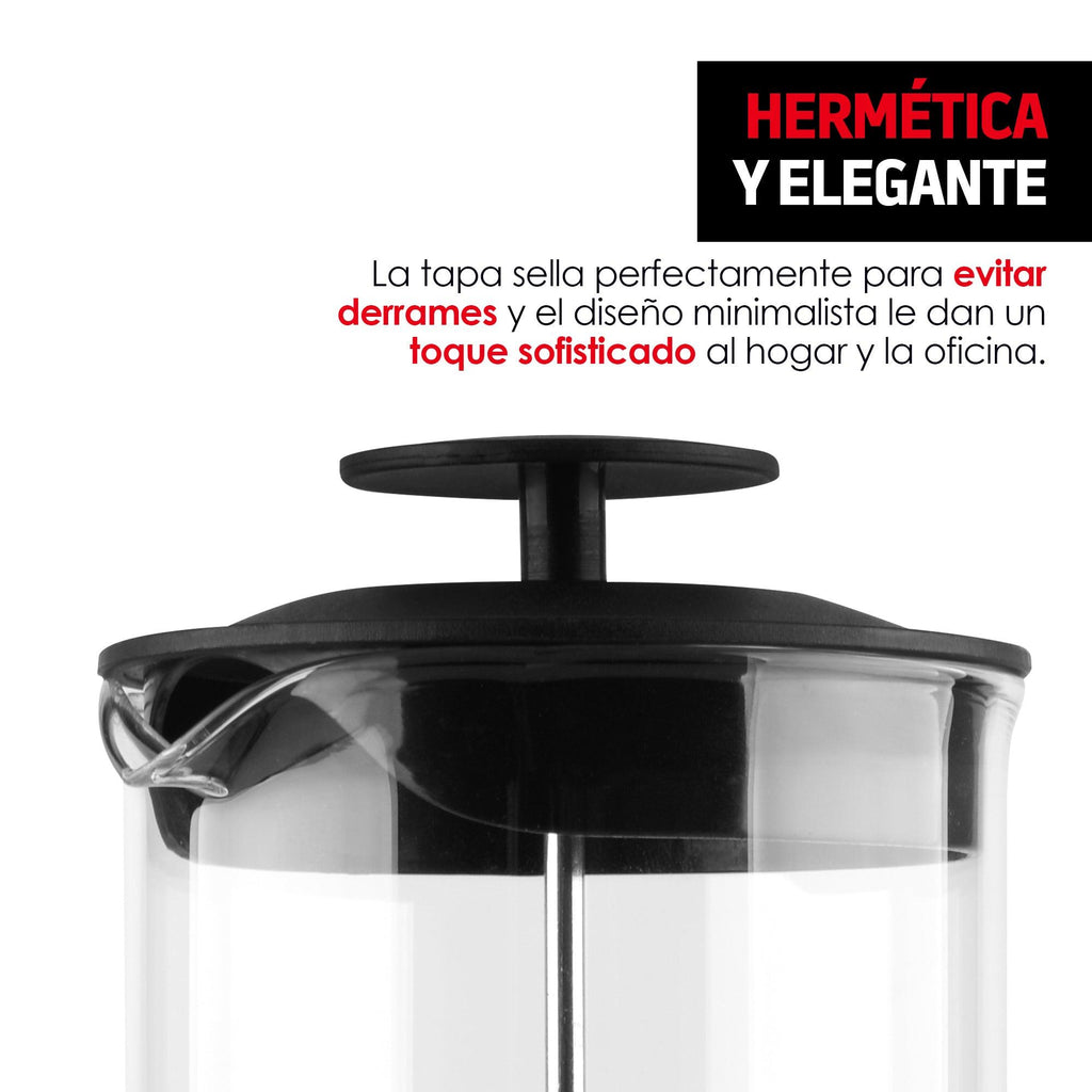 Prensa Francesa de Vidrio de 1 L para Café y Té Redlemon