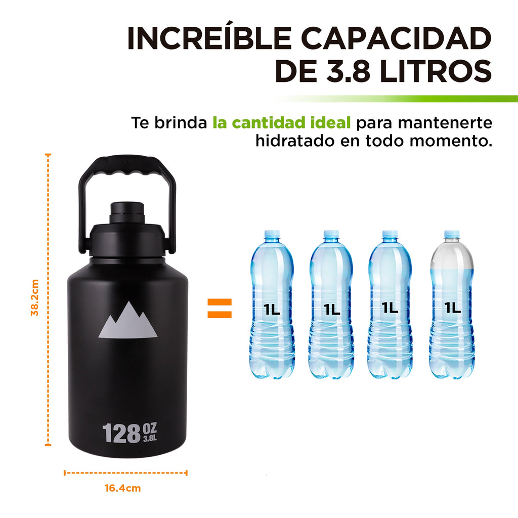 Termo de Acero Inoxidable 1.89 o 3.78 L con Asa HIKEO
