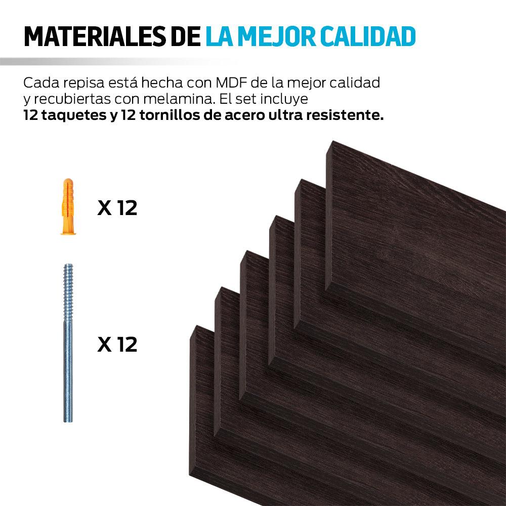 Set de 6 Repisas Flotantes de Madera MDF de 50 cm