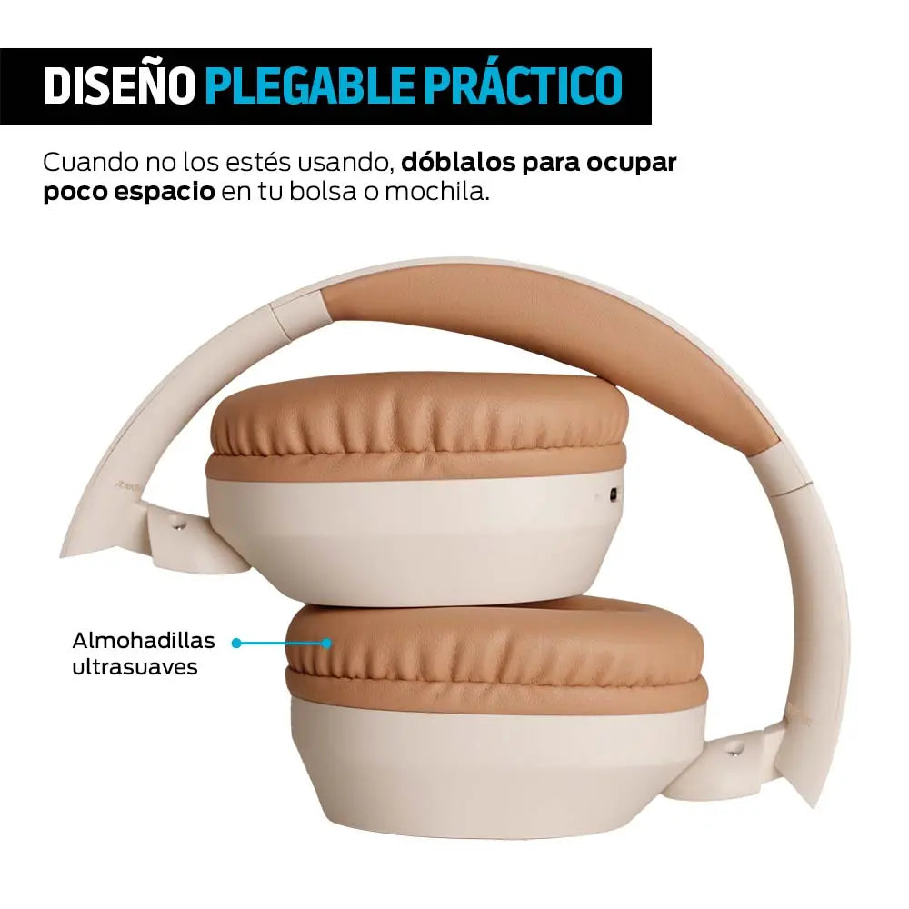Audífonos Bluetooth 5.3 de diadema con hasta 50 h