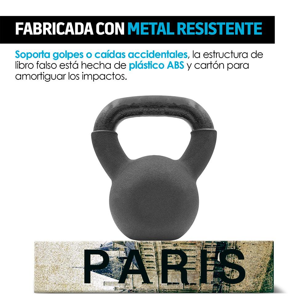 Caja de seguridad tipo libro con cerradura y 2 llaves