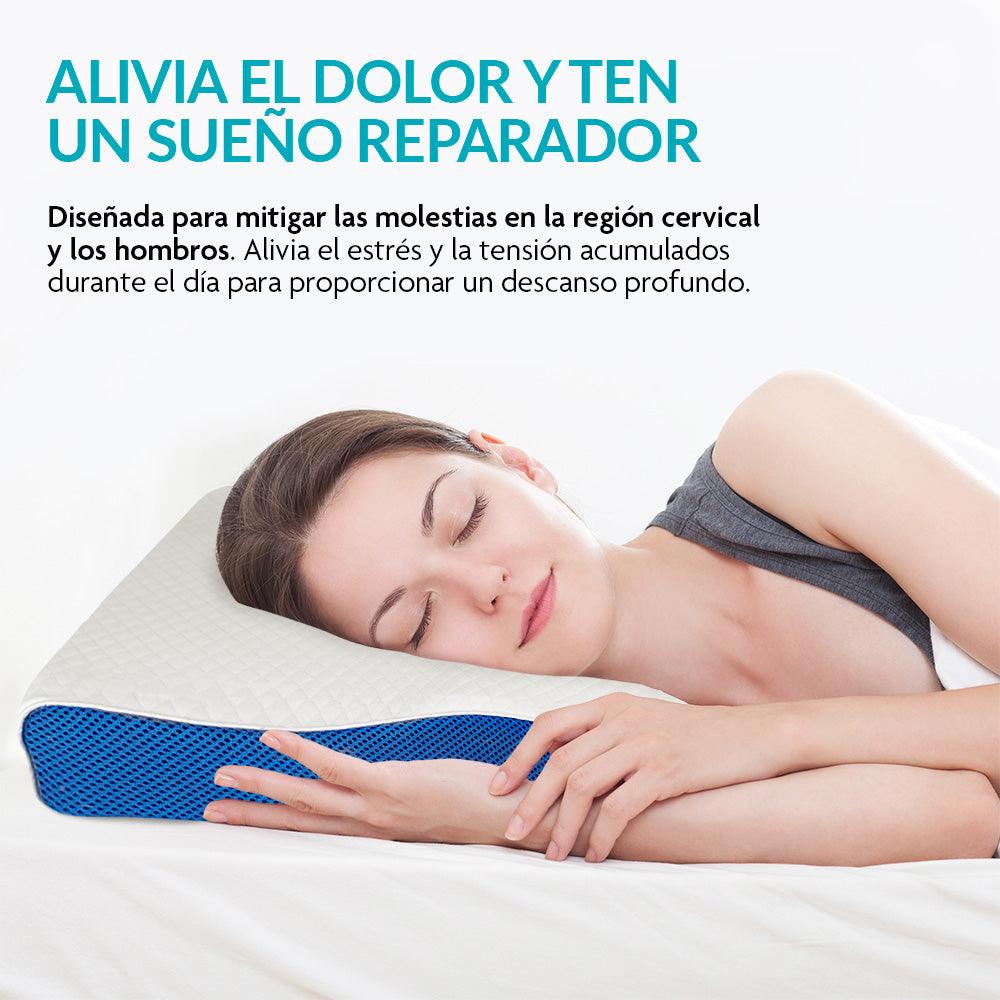 Almohada cervical de memory foam con antifaz y tapones