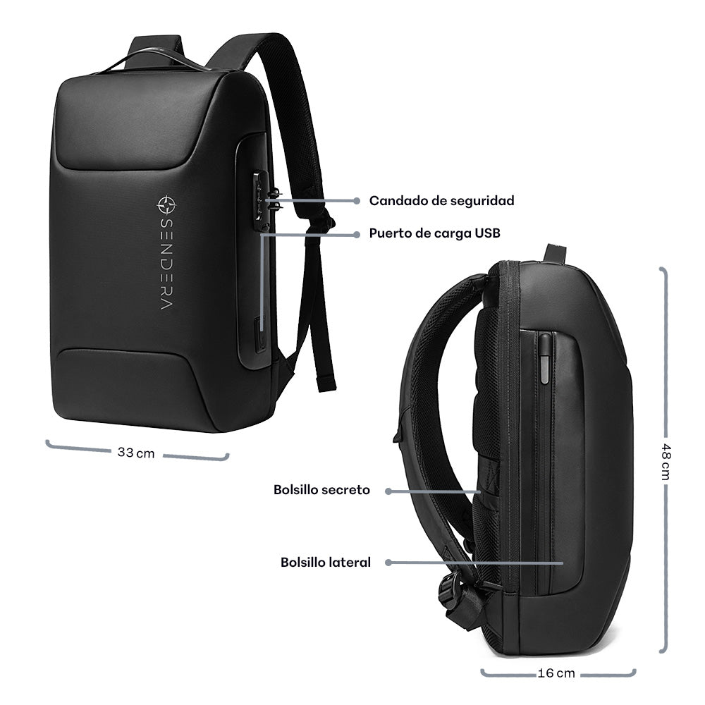 Mochila para Laptop de 17.5 Pulgadas, 25 L con Candado USB