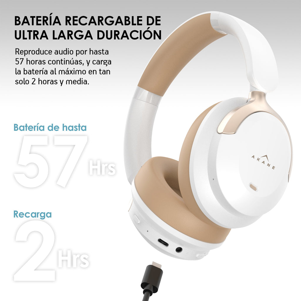 Audífonos Bluetooth 5.4 con Cancelación Activa de Ruido AKANE