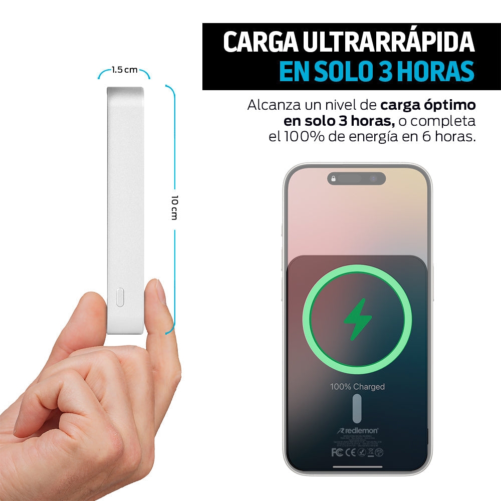 Power Bank Magnético de 10,000 mAh con Carga de 15 W