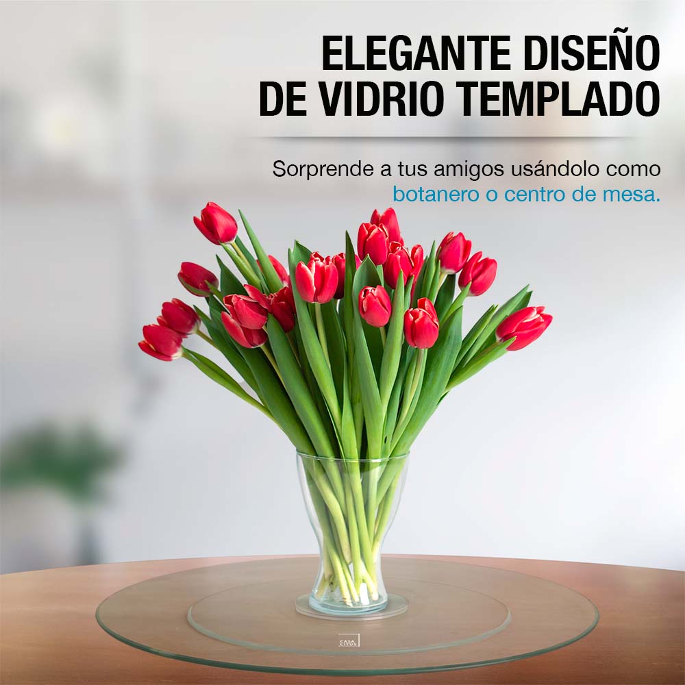 Lazy Susan de vidrio templado giratoria de 58 cm