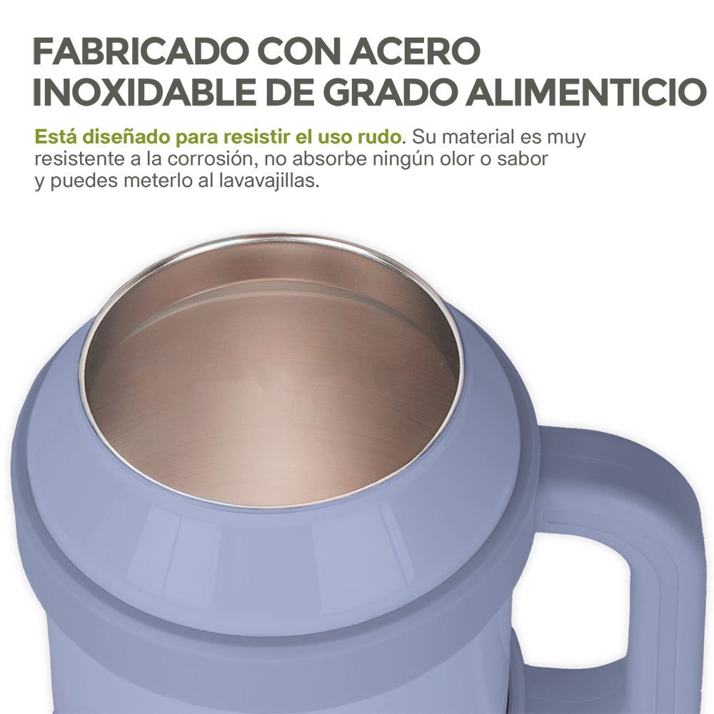 Termo de Acero Inoxidable 1.5 L con Popote y Asa HIKEO
