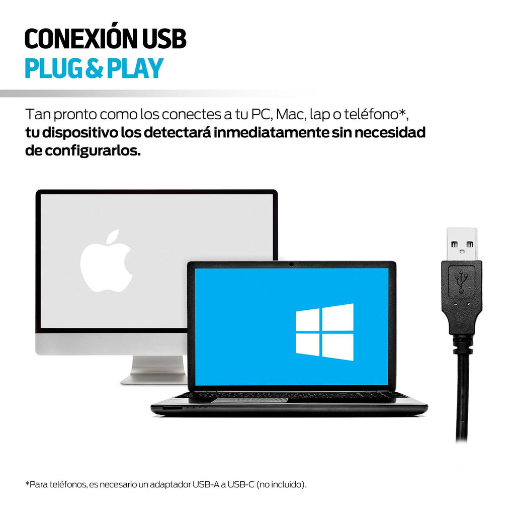 Audífonos USB con Micrófono para Videollamadas y Call Center