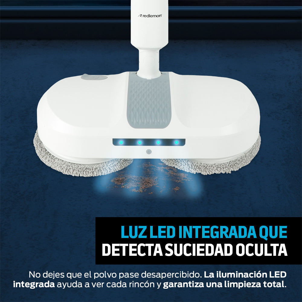 Trapeador Eléctrico Giratorio 200 RPM con Spray y Luz LED