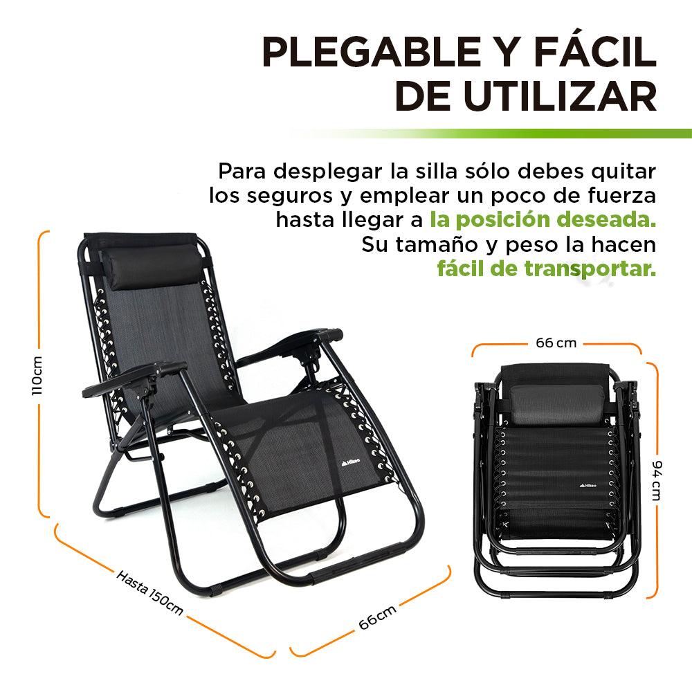 Silla Plegable Gravedad Cero para Exterior HIKEO