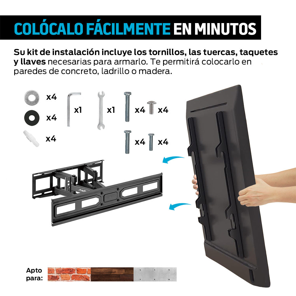 Soporte Articulado para TV de 37 a 80 Pulgadas, hasta 40 kg