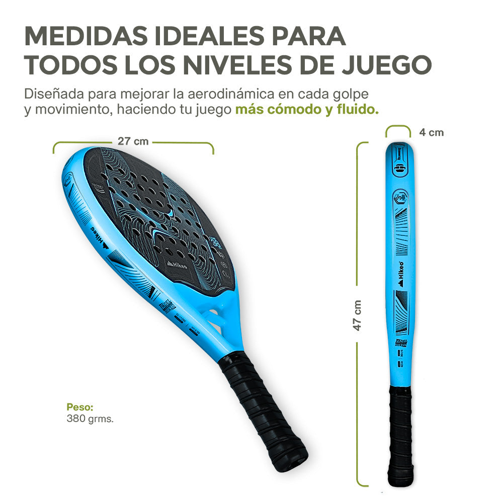 Pala de Pádel Premium con Funda, Pelotas y Grip, Raqueta para todos los Niveles