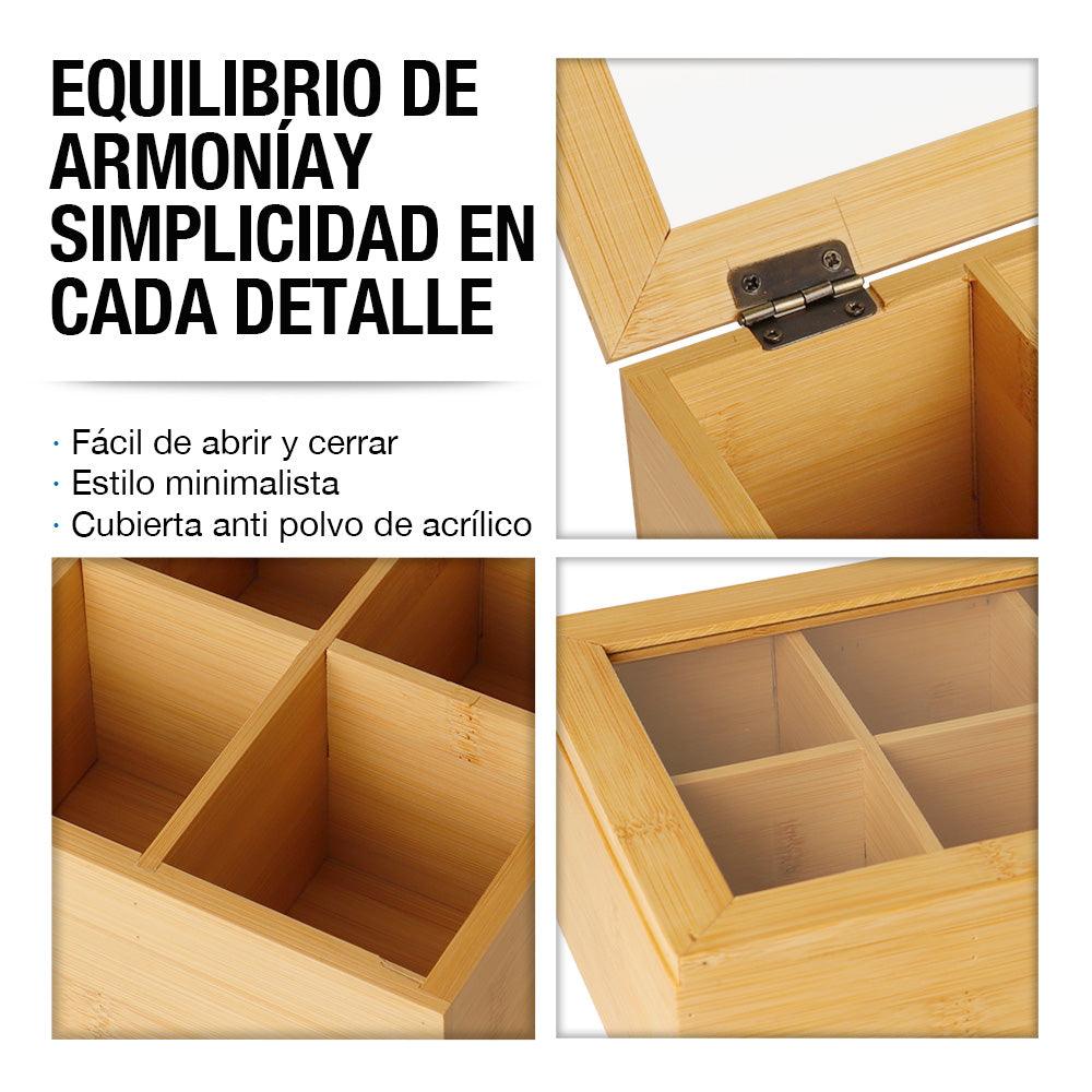 Caja de Bambú para Té con 8 Compartimentos Casa Litus