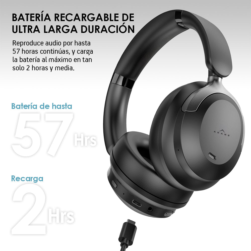Audífonos Bluetooth 5.4 con Cancelación Activa de Ruido AKANE