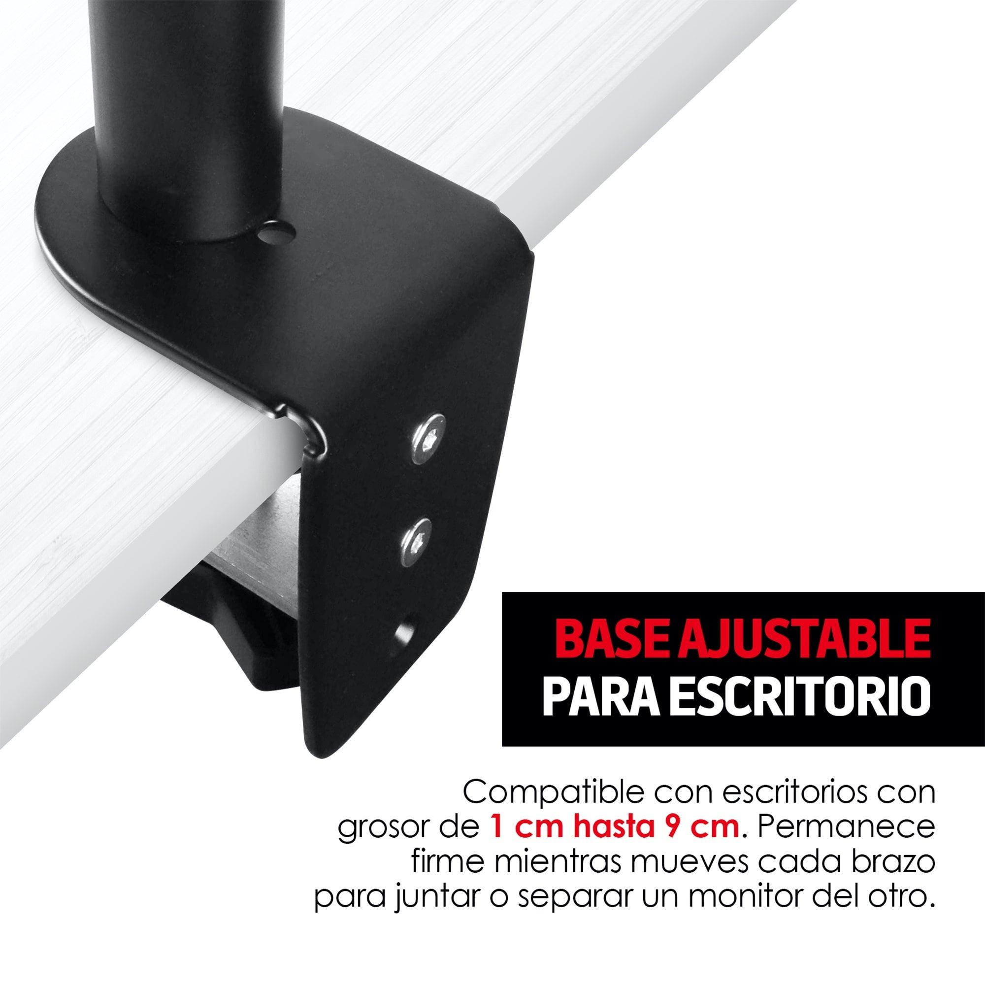 Soporte para 2 Monitores de 13” a 32” con Base para Escritorio