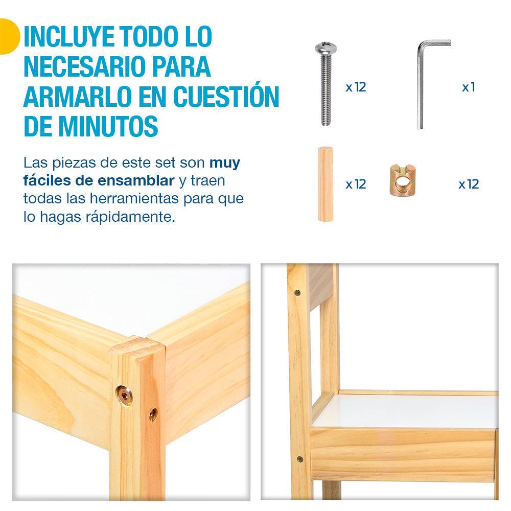 Mesa Montessori Infantil con 2 Sillas de Madera Shimy
