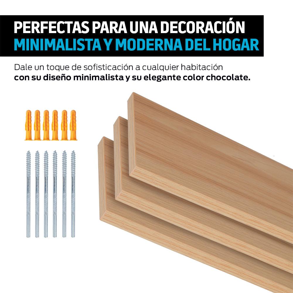 Set de 3 Repisas Flotantes de MDF de 30 x 15 cm