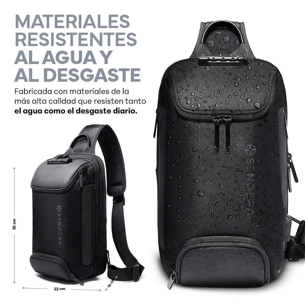 Mochila Crossbody con Candado TSA y Puerto USB Redlemon