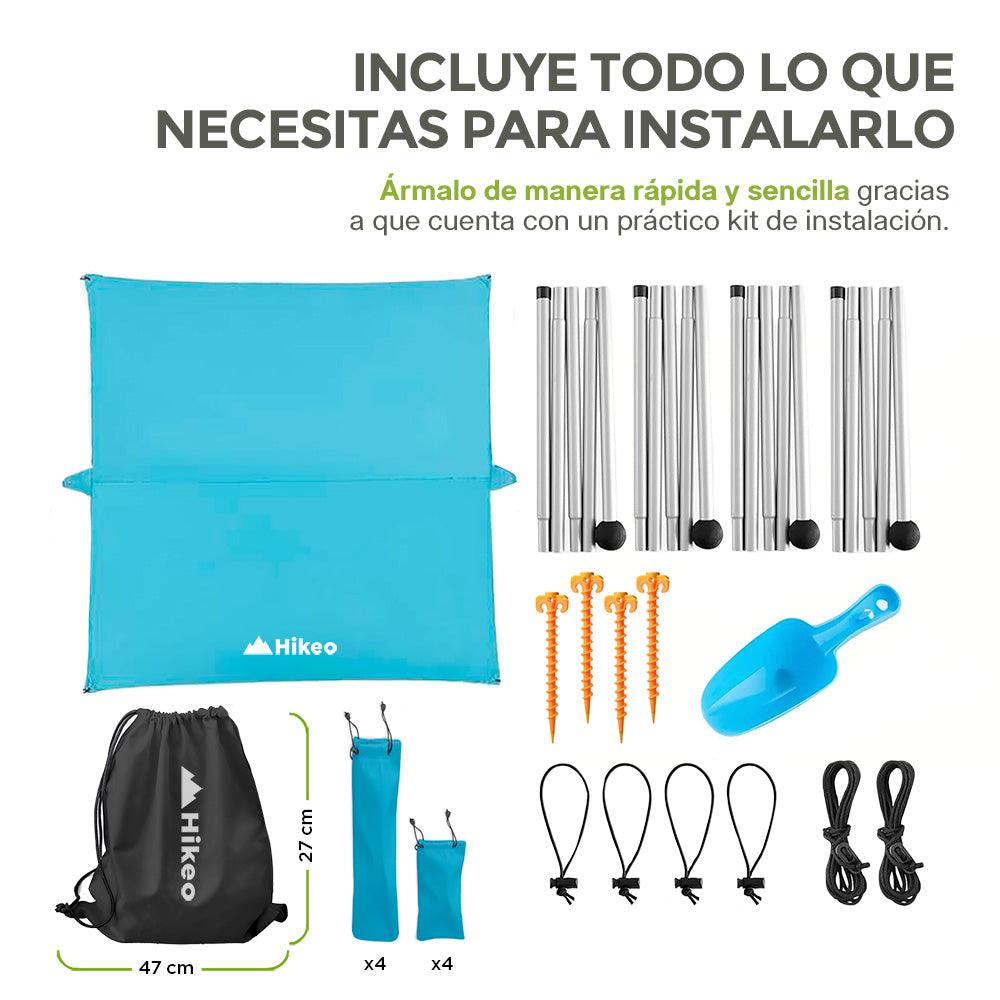 Toldo Portátil para Playa de 3 x 3 m con UPF 50 HIKEO