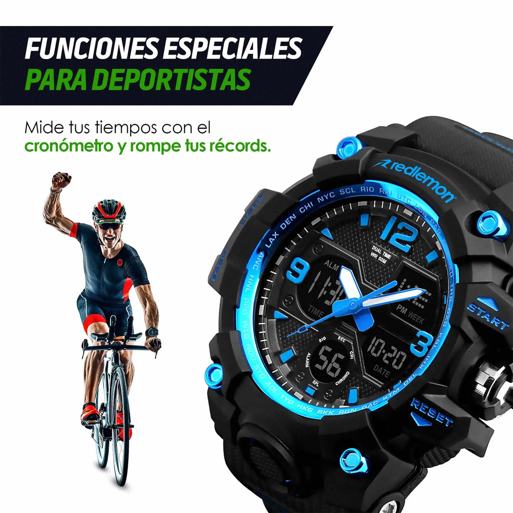 Reloj Digital y Analógico Deportivo Contra Agua 1155b