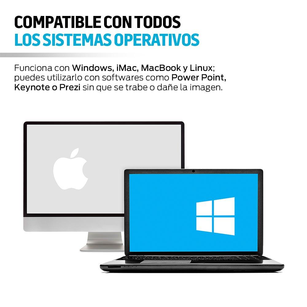 Presentador Inalámbrico USB con Puntero Láser, Alcance de 15 m
