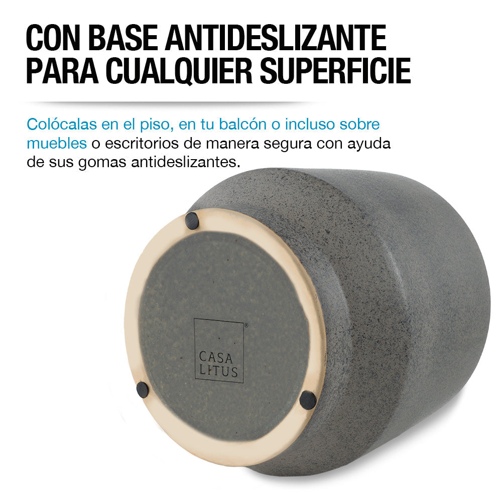 Macetas de Cerámica Grandes para Exteriores e Interiores 3 Pz.