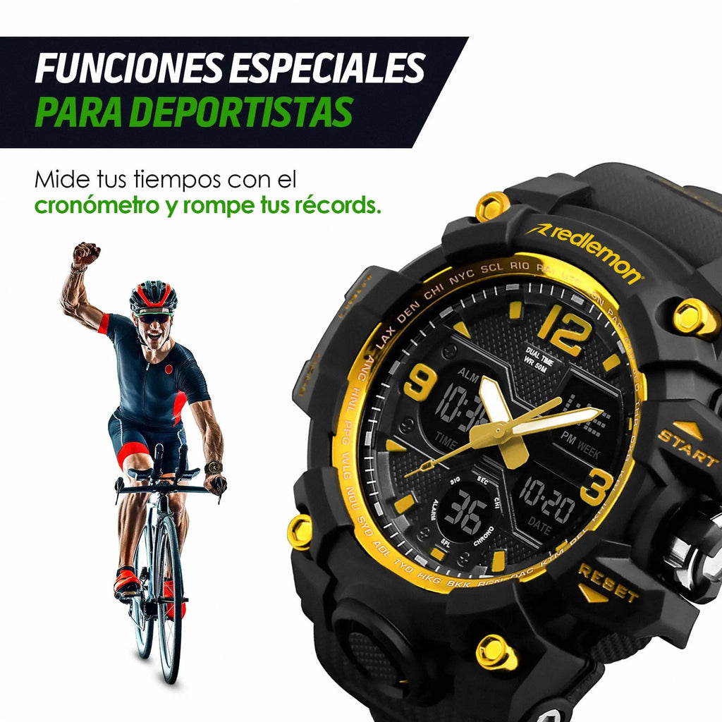 Reloj Digital y Analógico Deportivo Contra Agua 1155b