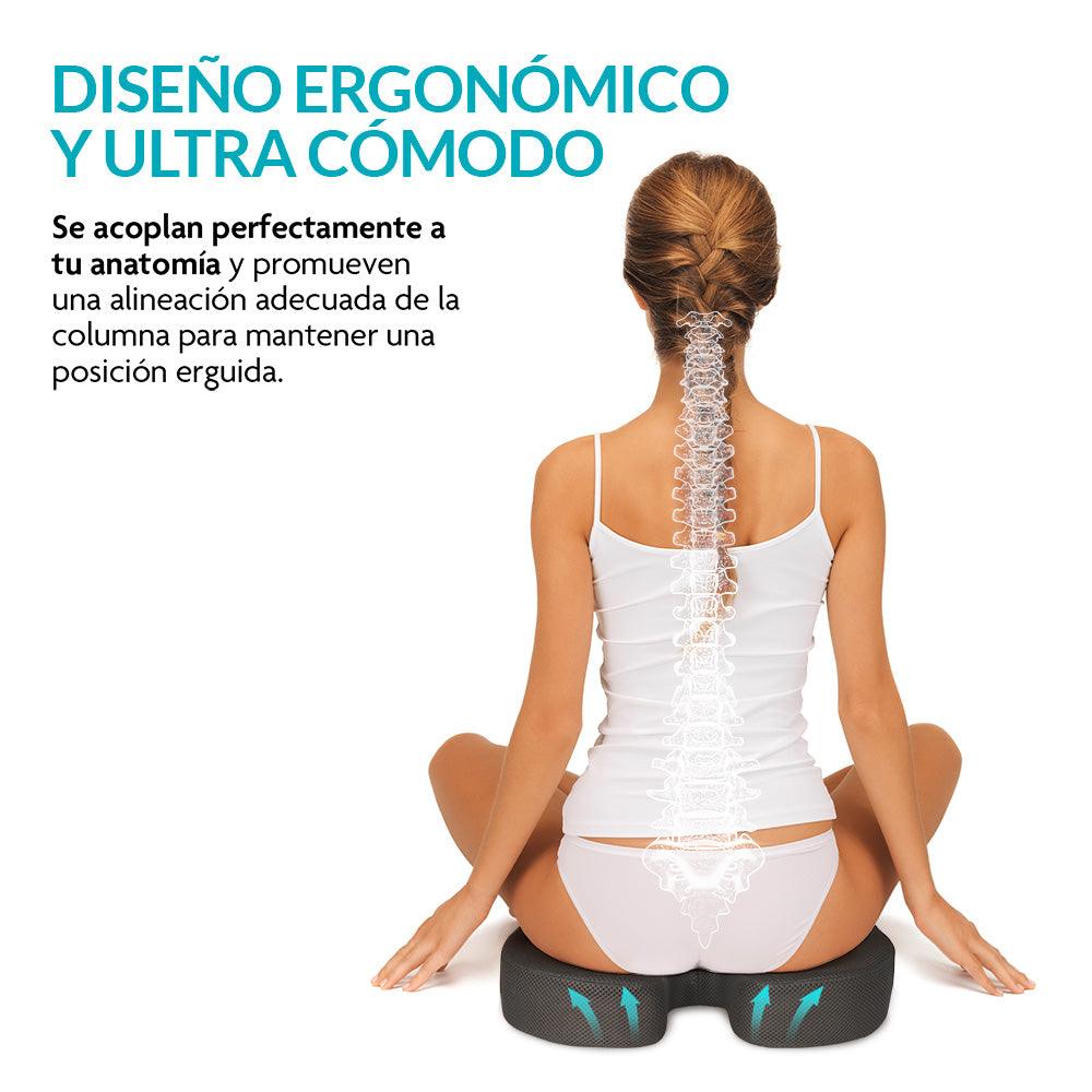 Set de Cojines Memory Foam Lumbar y para Coxis, 2 Piezas