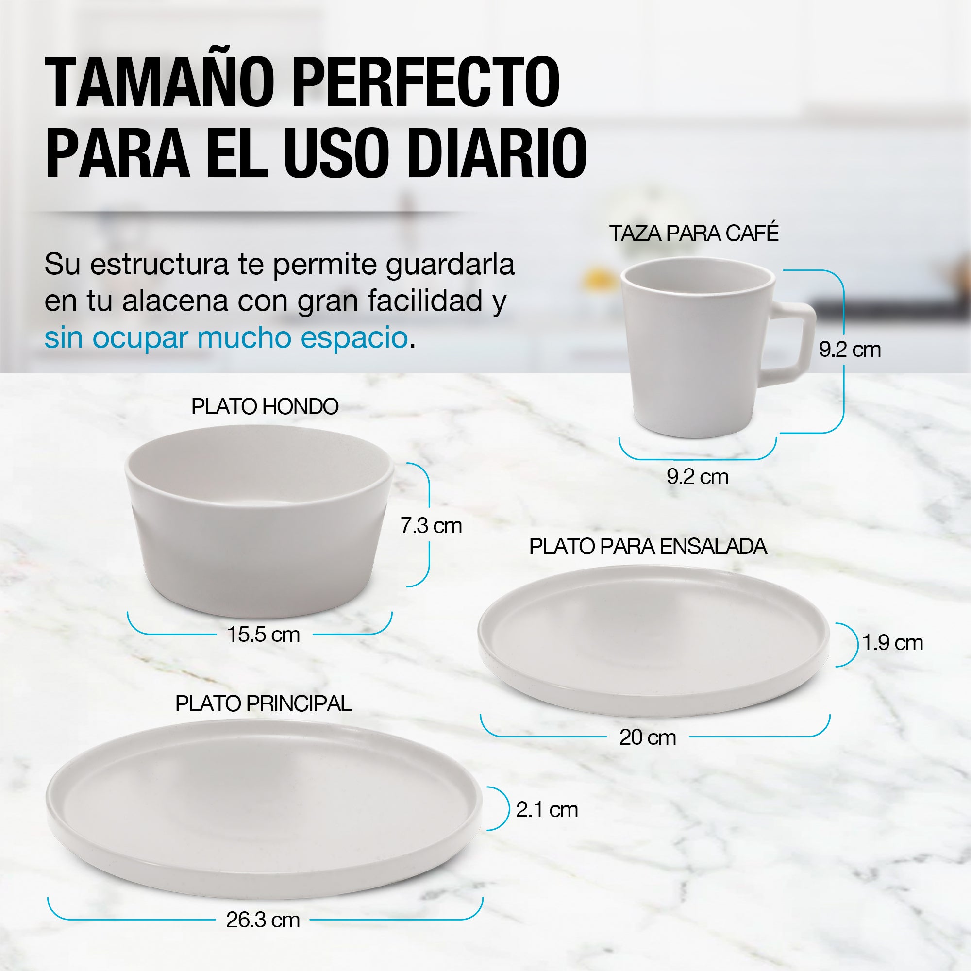 Vajilla de Gres 16 Piezas para 4 Personas Casa Litus