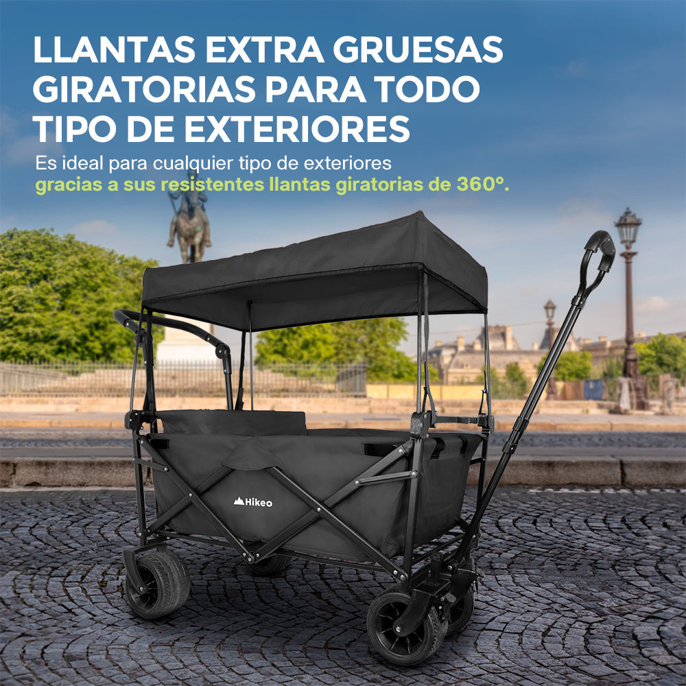 Carrito Plegable Todo Terreno con Toldo 70 kg HIKEO