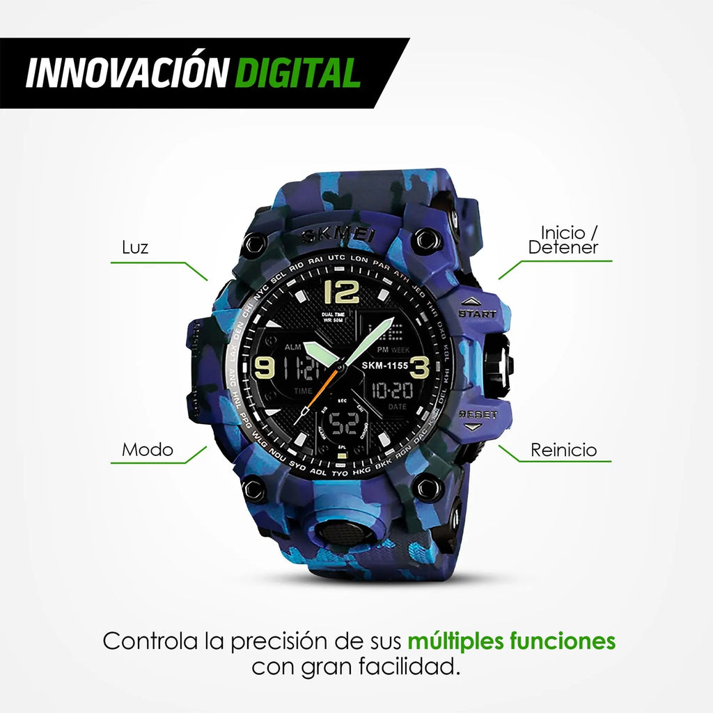 Reloj Digital y Analógico Deportivo Contra Agua 1155b
