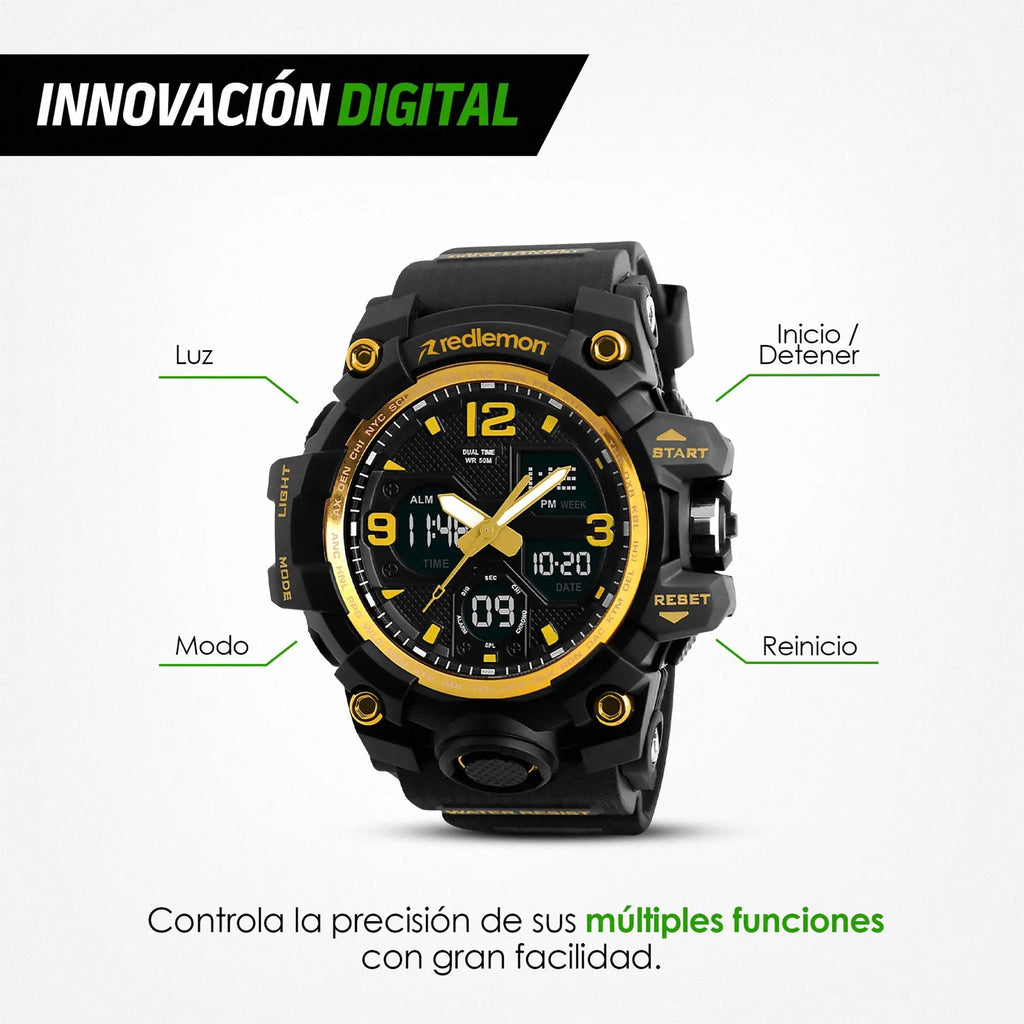Reloj Digital y Analógico Deportivo Contra Agua 1155b