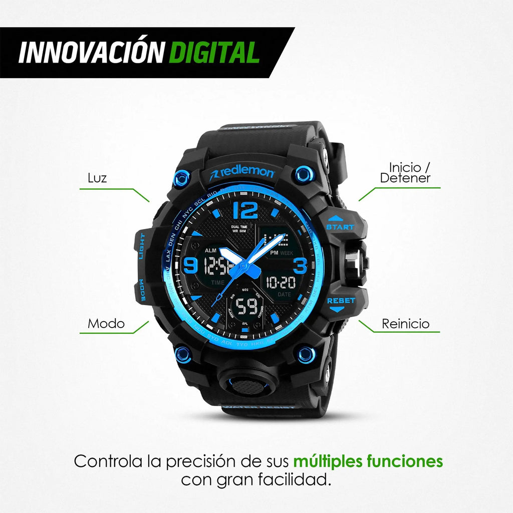 Reloj Digital y Analógico Deportivo Contra Agua 1155b