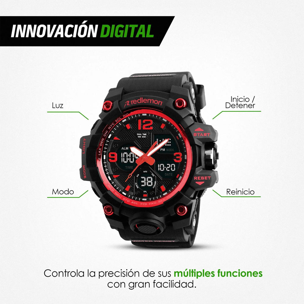 Reloj Digital y Analógico Deportivo Contra Agua 1155b