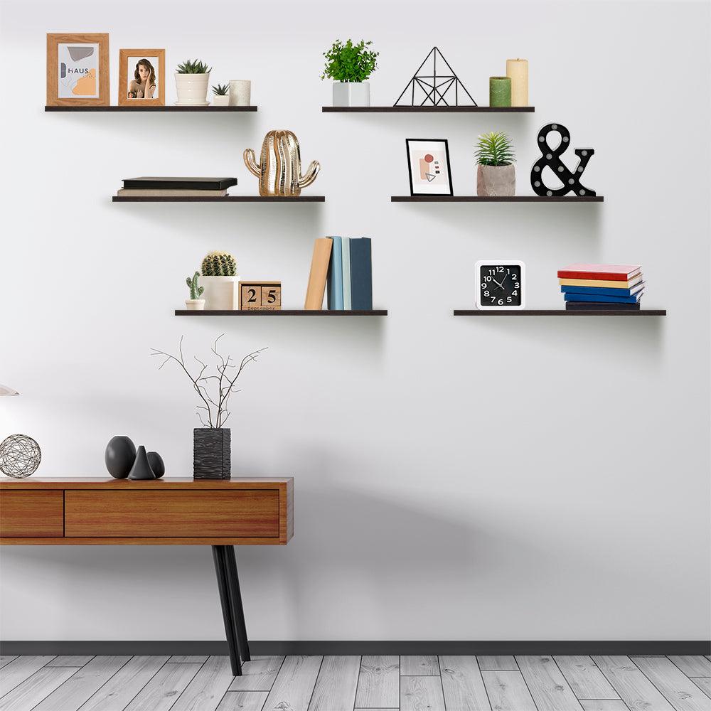 Set de 6 Repisas Flotantes de Madera MDF de 50 cm