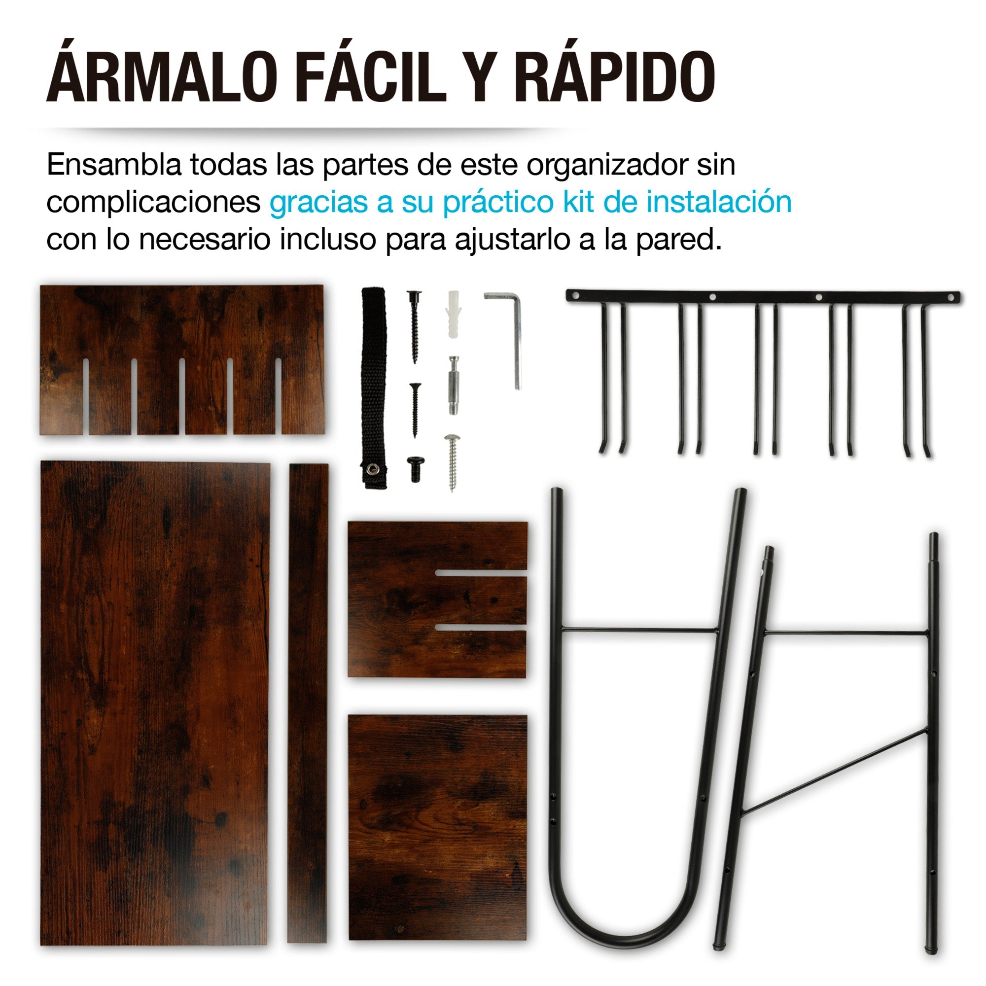 Cava de Vino tipo Cantina Mueble Organizador para 18 Botellas y Copas