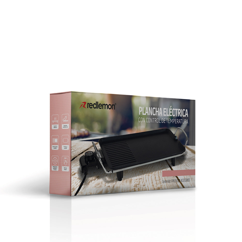 Plancha Eléctrica Antiadherente de 46 x 23 cm con Termostato