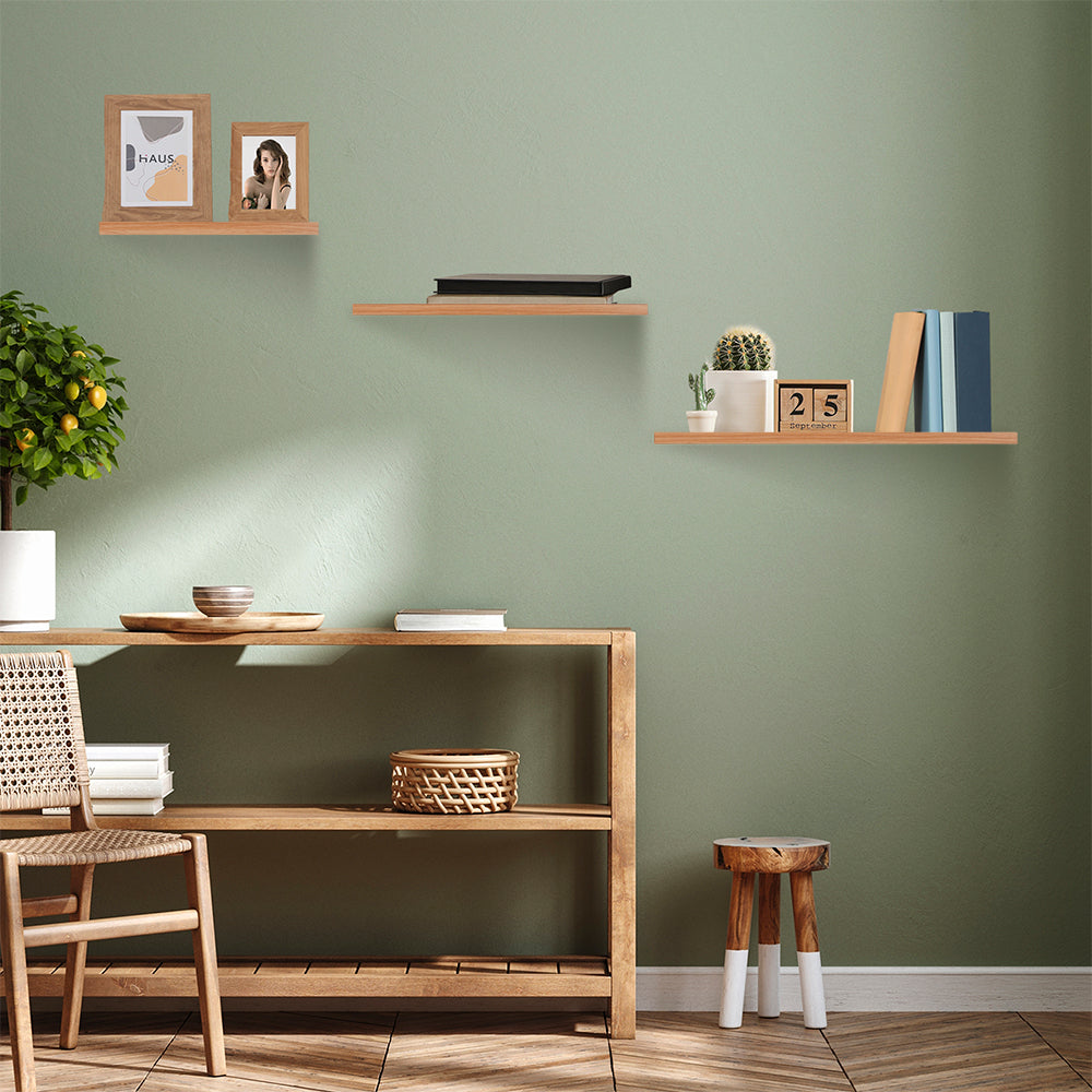 Set de 3 Repisas Flotantes de Madera de 30, 40 y 50 cm