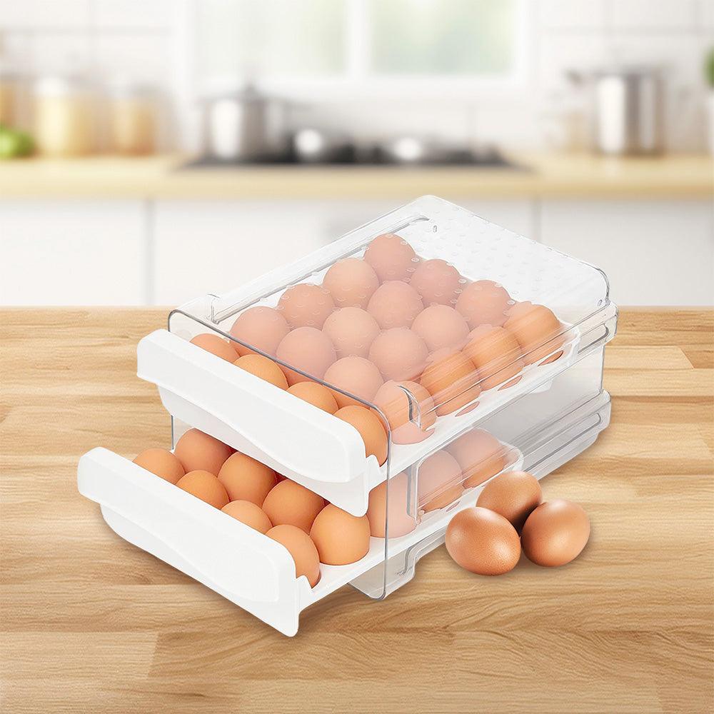 Organizador de 40 Huevos con 2 Cajones para Refrigerador