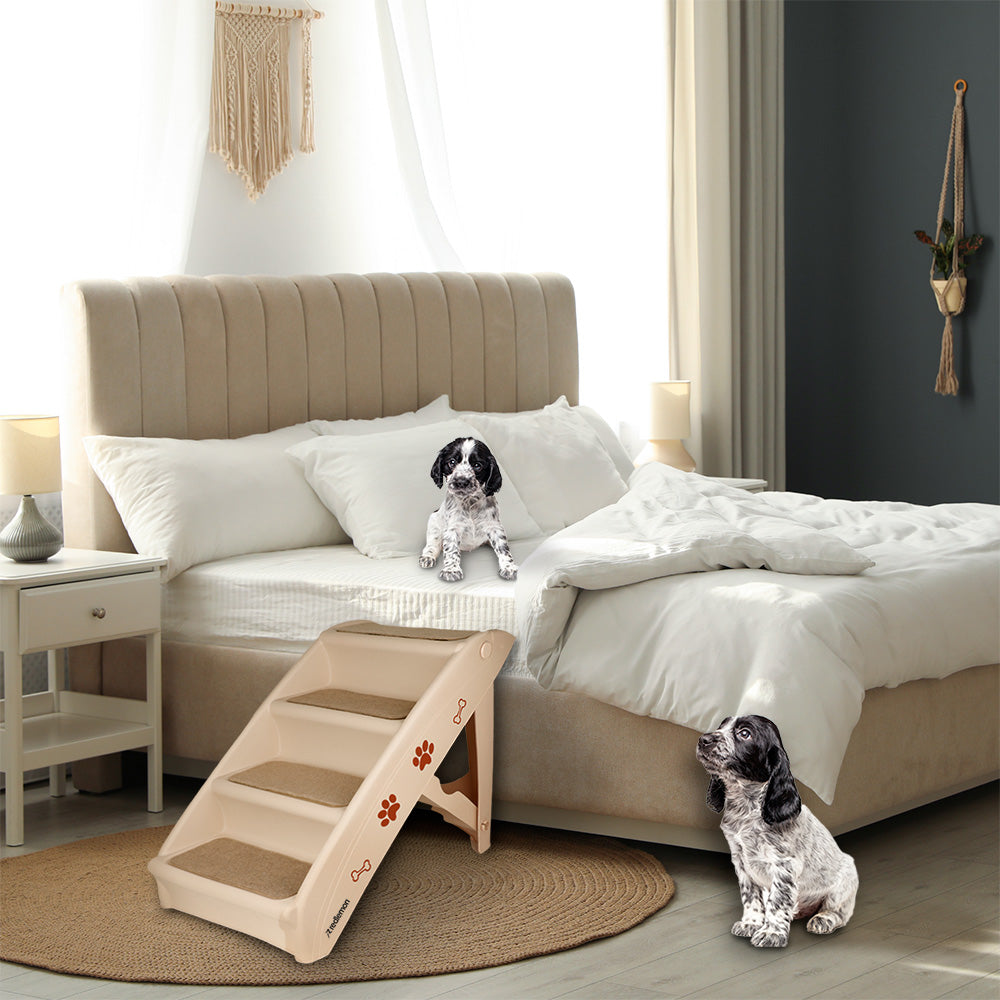 Escalera Plegable para Perro de 4 Peldaños, Soporta 60 kg