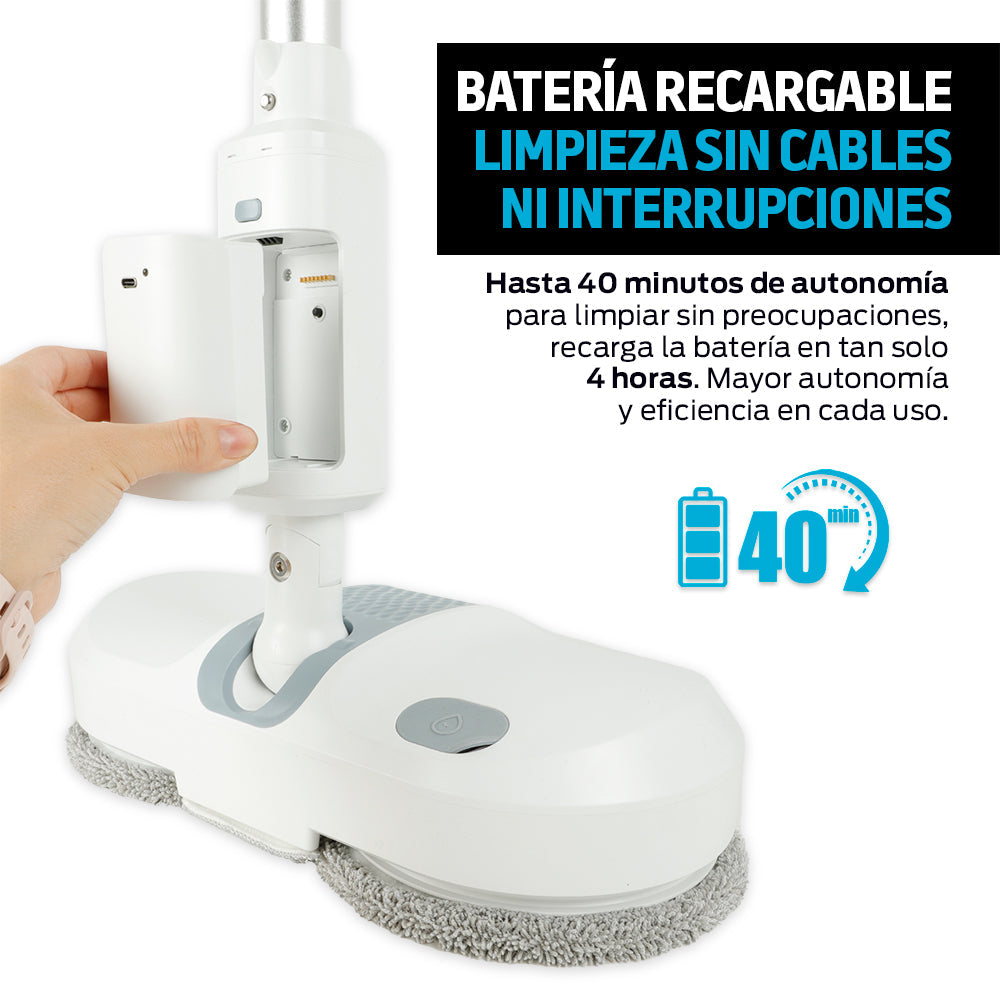 Trapeador Eléctrico Giratorio 200 RPM con Spray y Luz LED