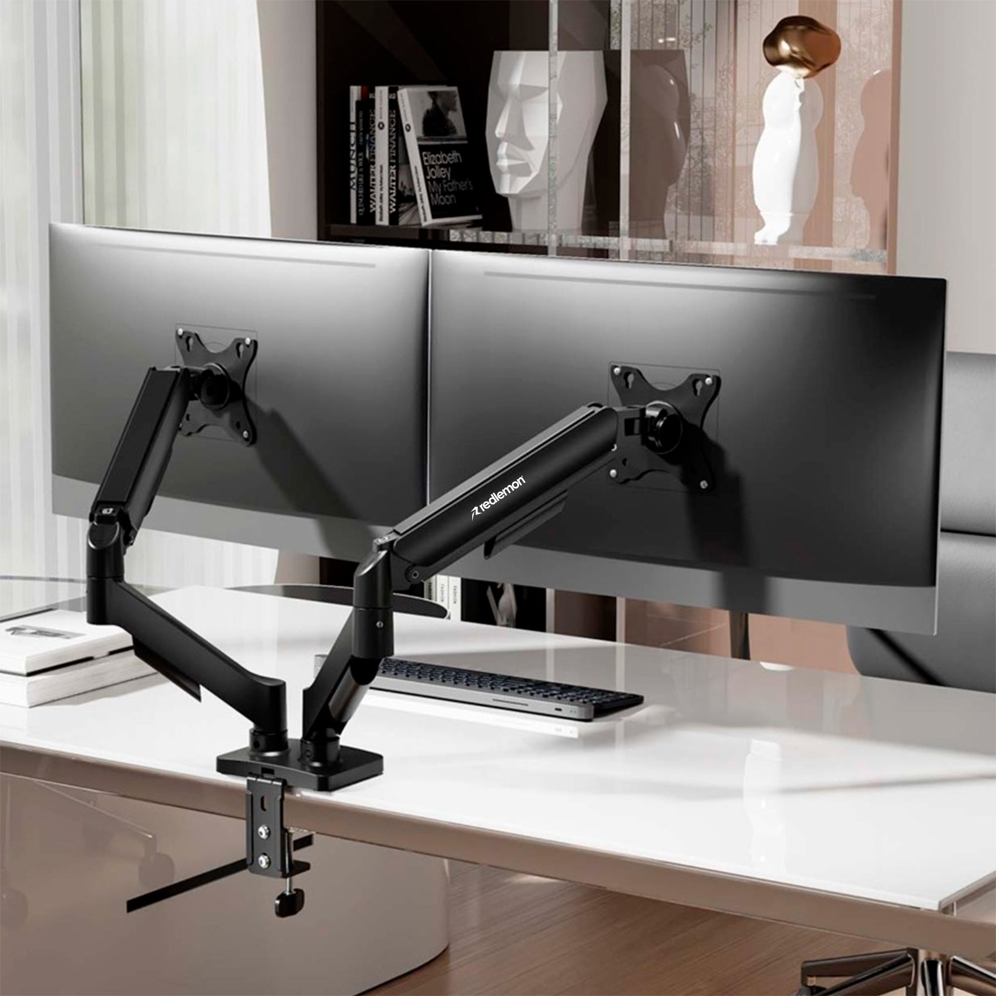 Soporte Articulado para 2 Monitores de 17 a 27 Pulgadas