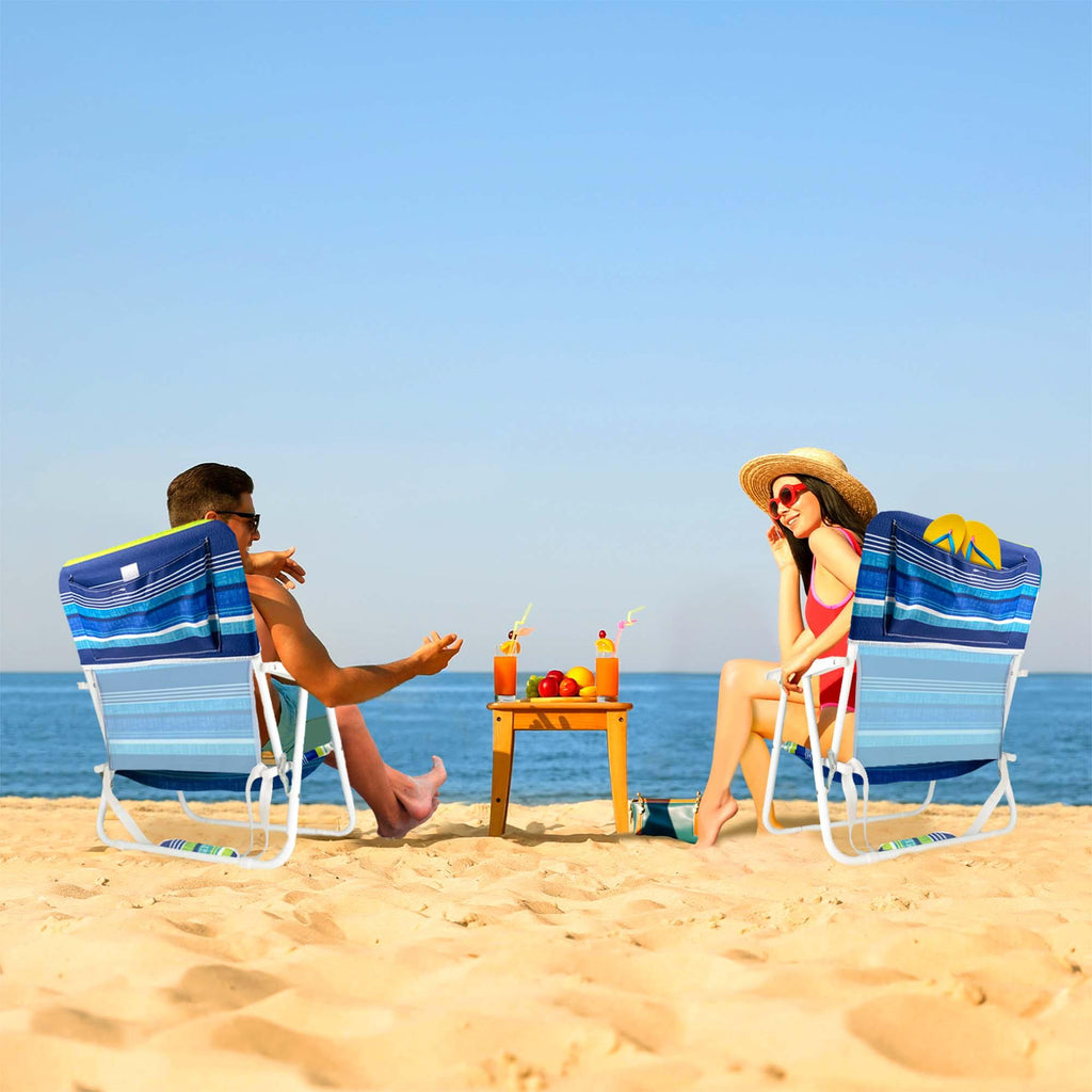 Set de 2 sillas plegables para playa con reposabrazos