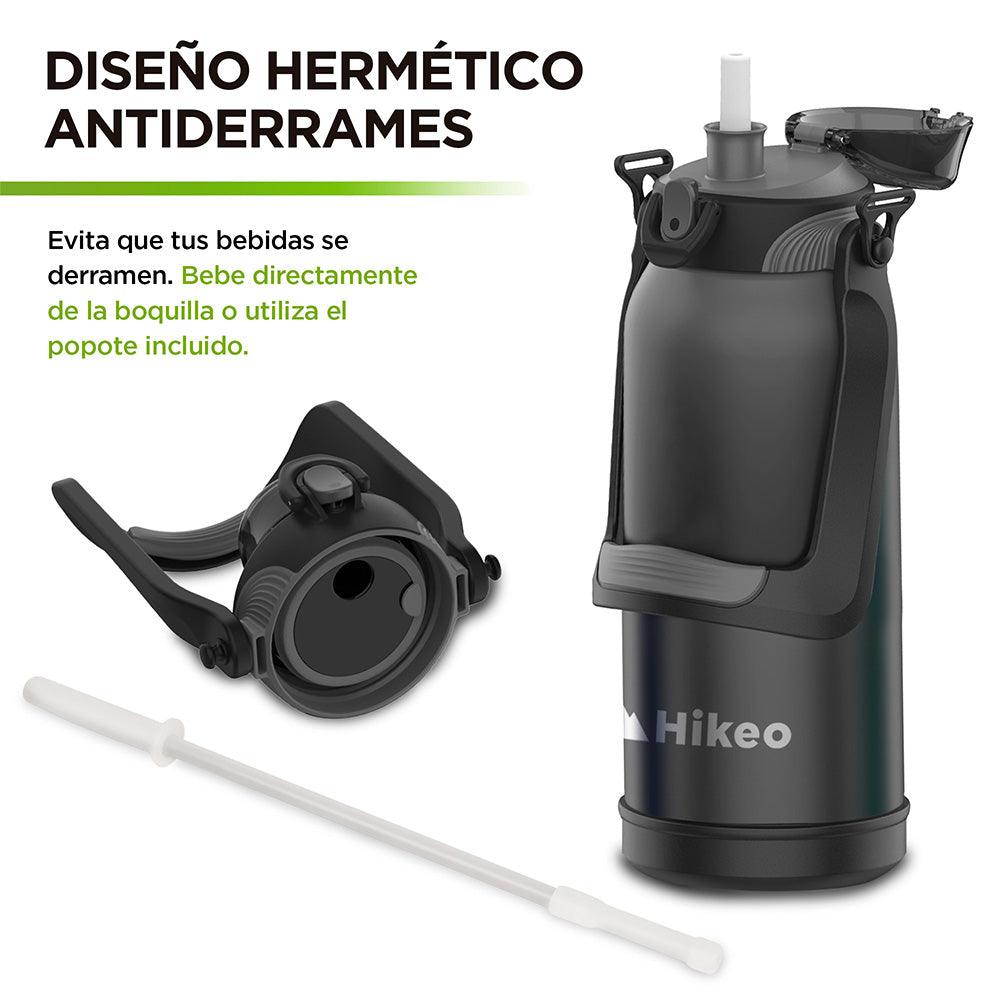 Termo de Acero Inoxidable 2 L con Popote y Correa HIKEO