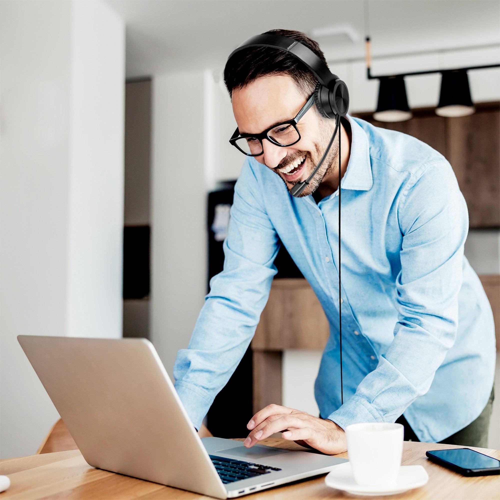 Audífonos USB con Micrófono para Videollamadas y Call Center