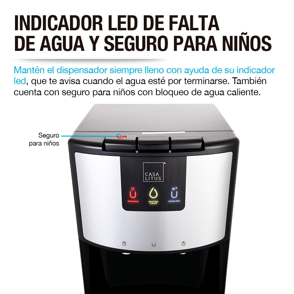 Dispensador de Agua con Garrafón Oculto 11/20 L, 3 Temperaturas