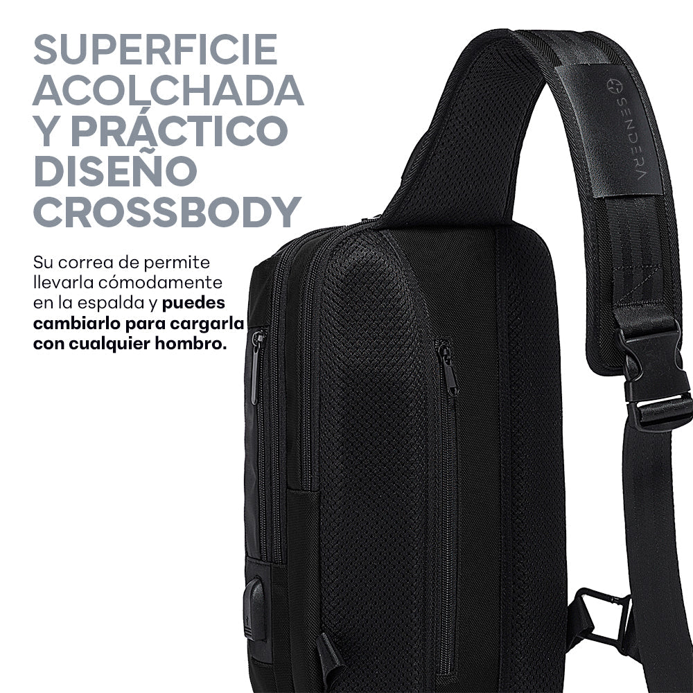 Mochila Crossbody con Candado TSA y Puerto USB Redlemon